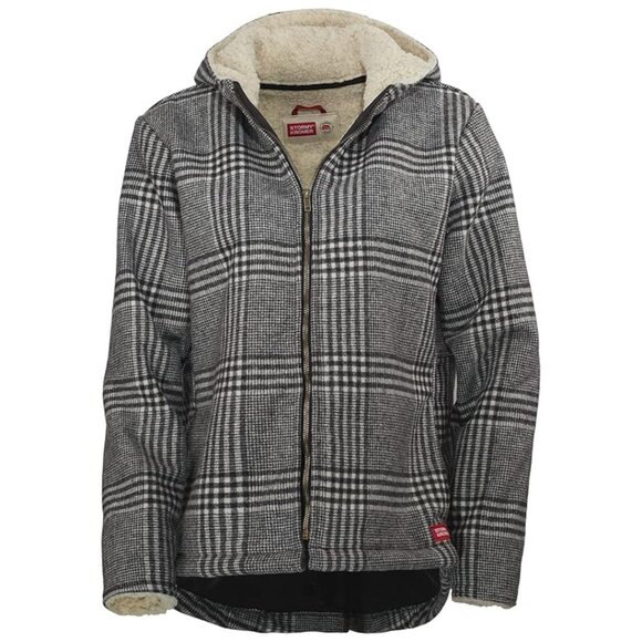 Stormy Kromer Swallowtail Sherpa Lined Plaid Zip Up Hooded Coat Jacket l Small - Picture 1 of 8